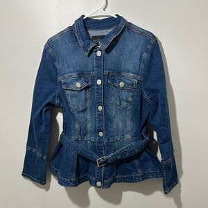 Eloquii Blue Denim Jacket with Belt Size 16